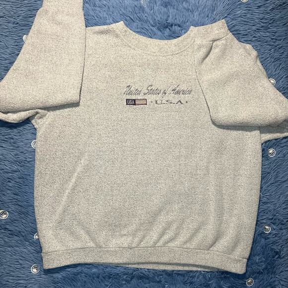 VINTAGE USA Crewneck Sweater Size XL Mens Gray Retro Exist Sports 90s - Picture 4 of 12